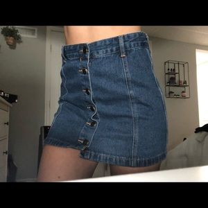 button up jean skirt